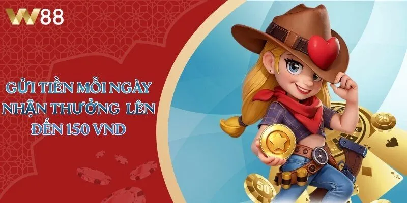 Gửi tiền mỗi ngày - nhận thưởng đều tay lên đến 150 VND